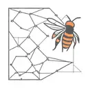 a bee with a rhombus using only black and red  tattoo design idea