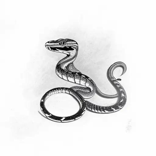 a rattlesnake biting a falcon tattoo design idea