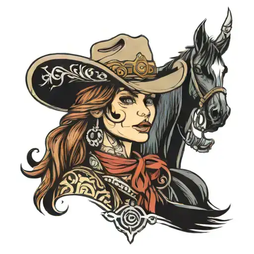 cowgirl tattoo design idea