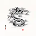 chinese culture with ancient snake tattoo design idea
