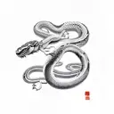 chinese culture with ancient snake tattoo design idea