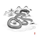 chinese culture with ancient snake tattoo design idea