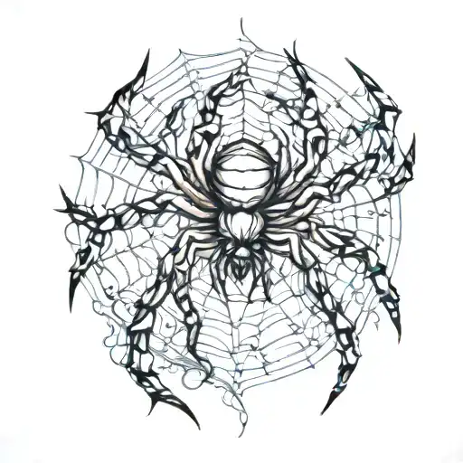 spider shedding skin tattoo design idea