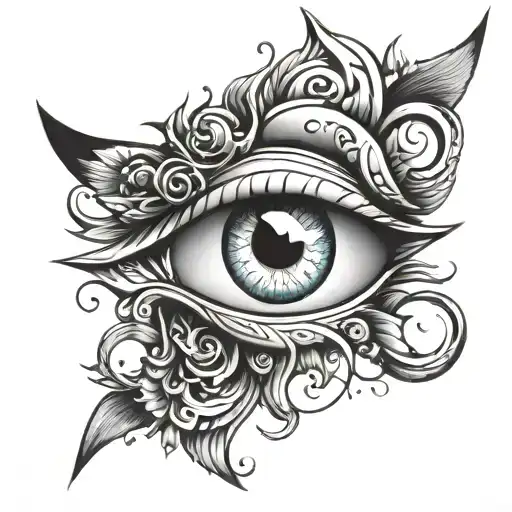 A cut from a blade with an open eye inside, the tattoo is intended for the forearm on the outside tattoo design idea