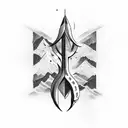 arrow, mountain, fire, cross, laurel tattoo design idea