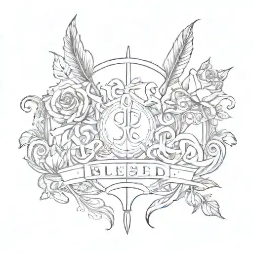 blessed written fore arm tattoo tattoo design idea