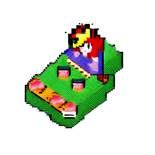 retro gaming with pixel art link Mario Kirby pokémon gameboy tattoo design idea