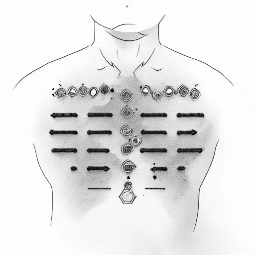First positive blood type on the chest (text)  tattoo design idea