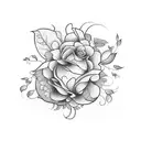 Broken vase with flowers tattoo design idea