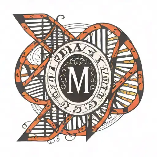 DNA strand with the letters M,A,Y,G,V,D scattered throughout the strand tattoo design idea