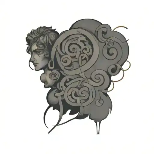 Greek mythology modern patchwork sleeve tattoo symbols no humans tattoo design idea