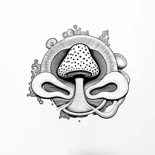 dmt mushroom  tattoo design idea
