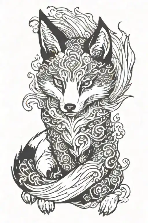kitsune fox, yakuza tattoo tattoo design idea