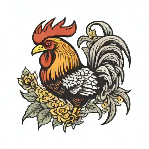 rooster tattoo design idea
