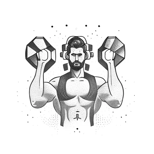 dumbbells  tattoo design idea