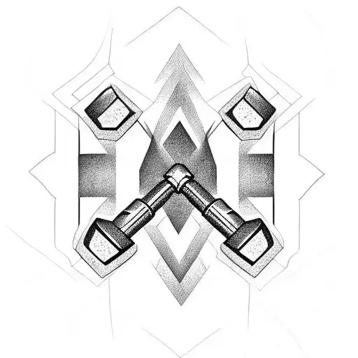 dumbbells  tattoo design idea