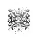 dumbbells  tattoo design idea