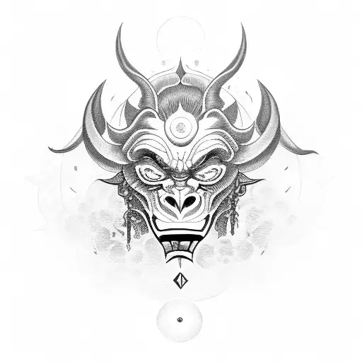 oni with Philippine sun tattoo design idea