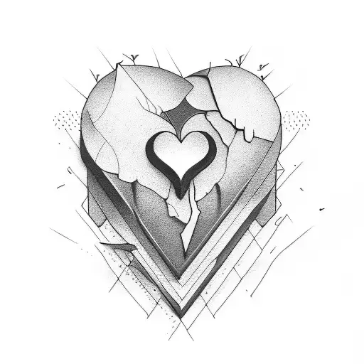 broken Heart  tattoo design idea