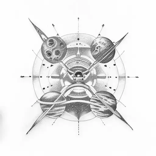 space related tattoo for the spine tattoo design idea