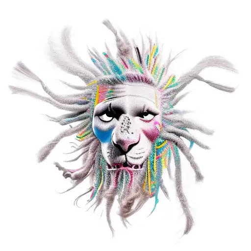 crâne de squelette avec dread locks tattoo design idea