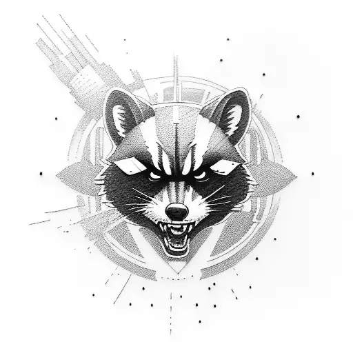 rocket raccoon of marvel tattoo design idea