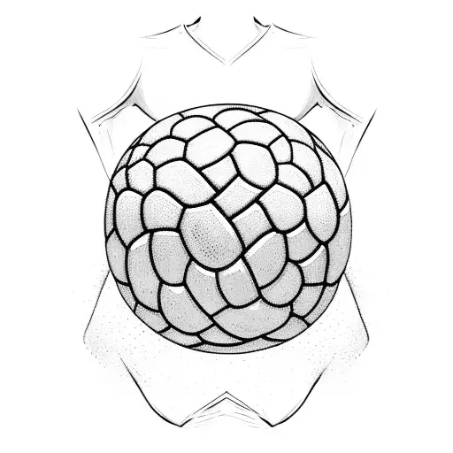 A volleyball player spiking the ball with incredible force tattoo design idea