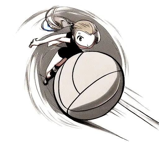 A volleyball player spiking the ball with incredible force tattoo design idea