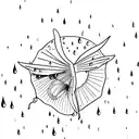 rain drops and a butterfly tattoo design idea