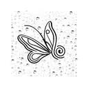 rain drops and a butterfly tattoo design idea
