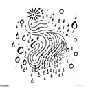 rain drops tattoo design idea