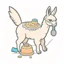 Llama with toy hammer and a pastel de nata tattoo design idea