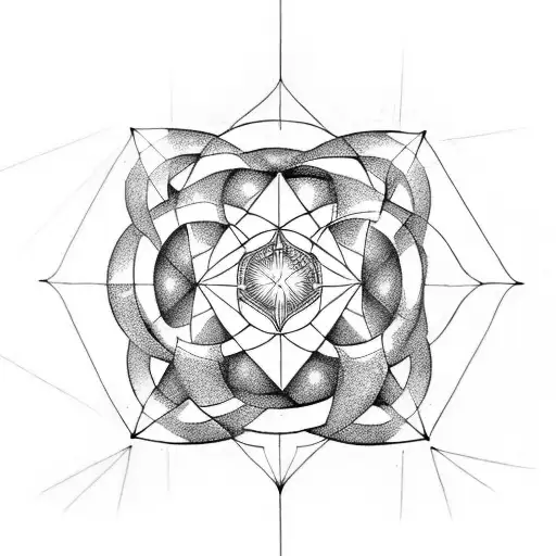 Metatron's cube on the forearm plus sacred geometric figures tattoo design idea