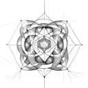 Metatron's cube on the forearm plus sacred geometric figures tattoo design idea