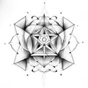 Metatron's cube on the forearm plus sacred geometric figures tattoo design idea