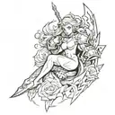 create an arm sleeve tattoo inspired by pony reinhardt's art tattoo design idea