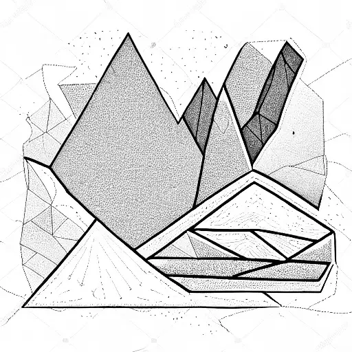 floating island with falling rocks tattoo design idea