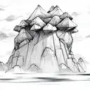 floating island with falling rocks tattoo design idea