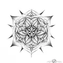 Flower of life mixed surrounded by birth flowers for morning glory and daffodils tattoo design idea
