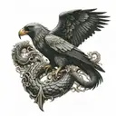 jormungandr and odin's ravens full sleeve tattoo tattoo design idea