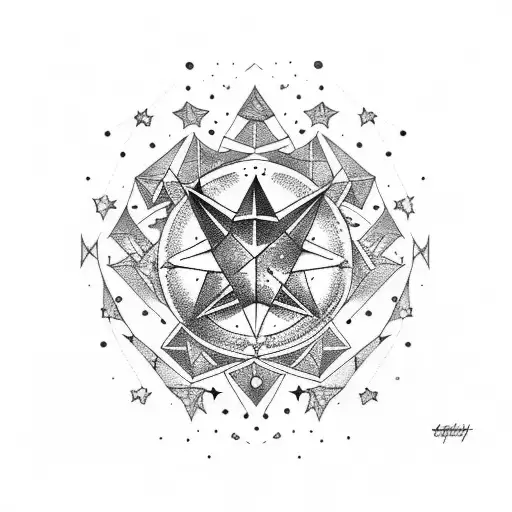 libra zodiac sign with stars tattoo design idea