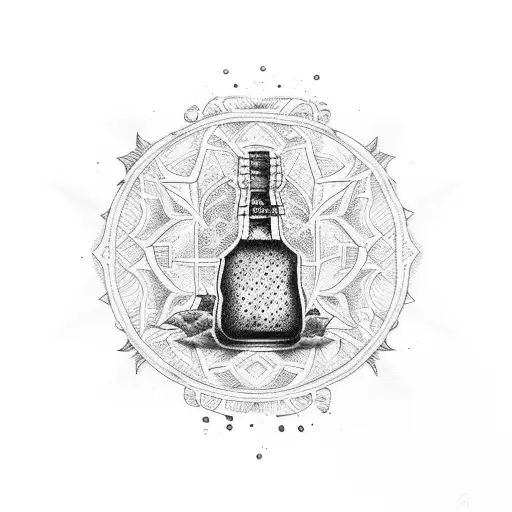 spiced rum and coke tattoo design idea