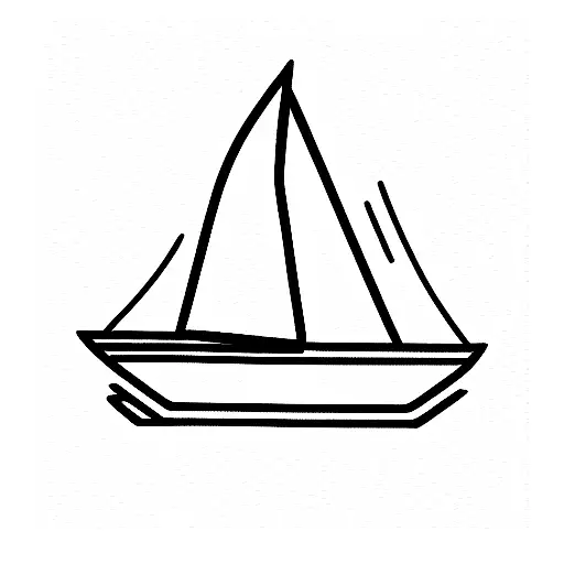 origami boat with a rose on the side tattoo design idea