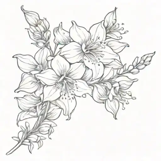 Larkspur flower tattoo design idea