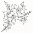 Larkspur flower tattoo design idea