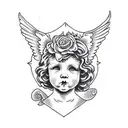 angelic cherub tattoo design idea