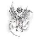 angelic cherub tattoo design idea