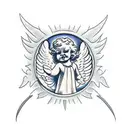 angelic cherub tattoo design idea