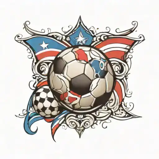 Soccer ball and dominican republic tattoo design idea