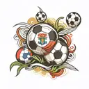 Soccer ball and dominican republic tattoo design idea